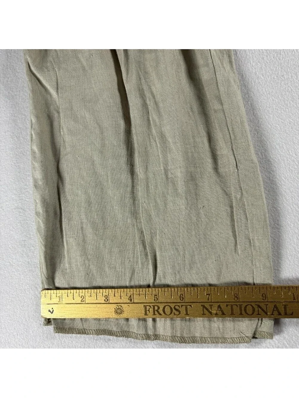 TA2 Collection Mens Linen Pants Size 46 Beige Pleated Front Made in USA Vintage